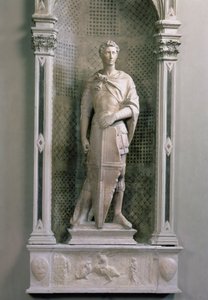 St. Georg in einer Nische mit Relief von St. Georg, der den Drachen tötet (Marmor) (nach der Restaurierung)
